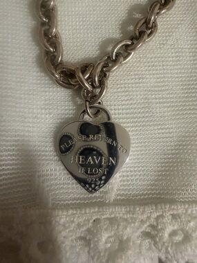 Please Return To Heaven If Lost 925 Sterling Silver Heart Charm Necklace